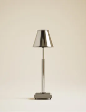 Rechargeable Metal Table Lamp Chrome - M&S - FashionsVida