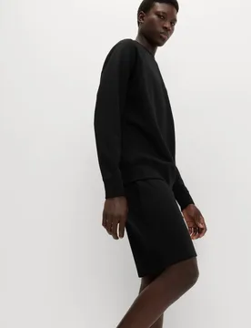 Performance Jersey Crew Neck Sweatshirt Black male - Goodmove - FashionsVida