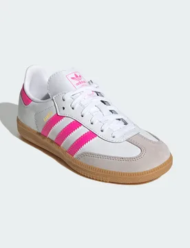 Kids Unisex Samba Og Shoes - Pink & White Leather - Size Uk 13.5 Kids - adidas Originals - FashionsVida