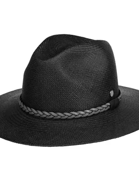 Classic Black Panama Hat by - black - Size: S (54-55 cm) - Lierys - FashionsVida