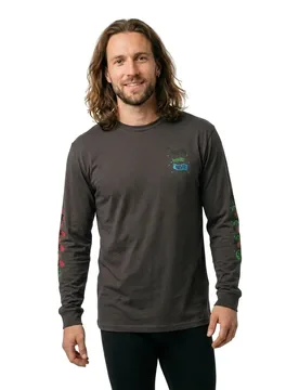 T-shirt à Manches Longues Dressen Roses Washed Black M - Santa Cruz - FashionsVida