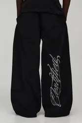 Mens Extreme Parachute Fit Certified Embroidered Trousers - Black - Size 2xl