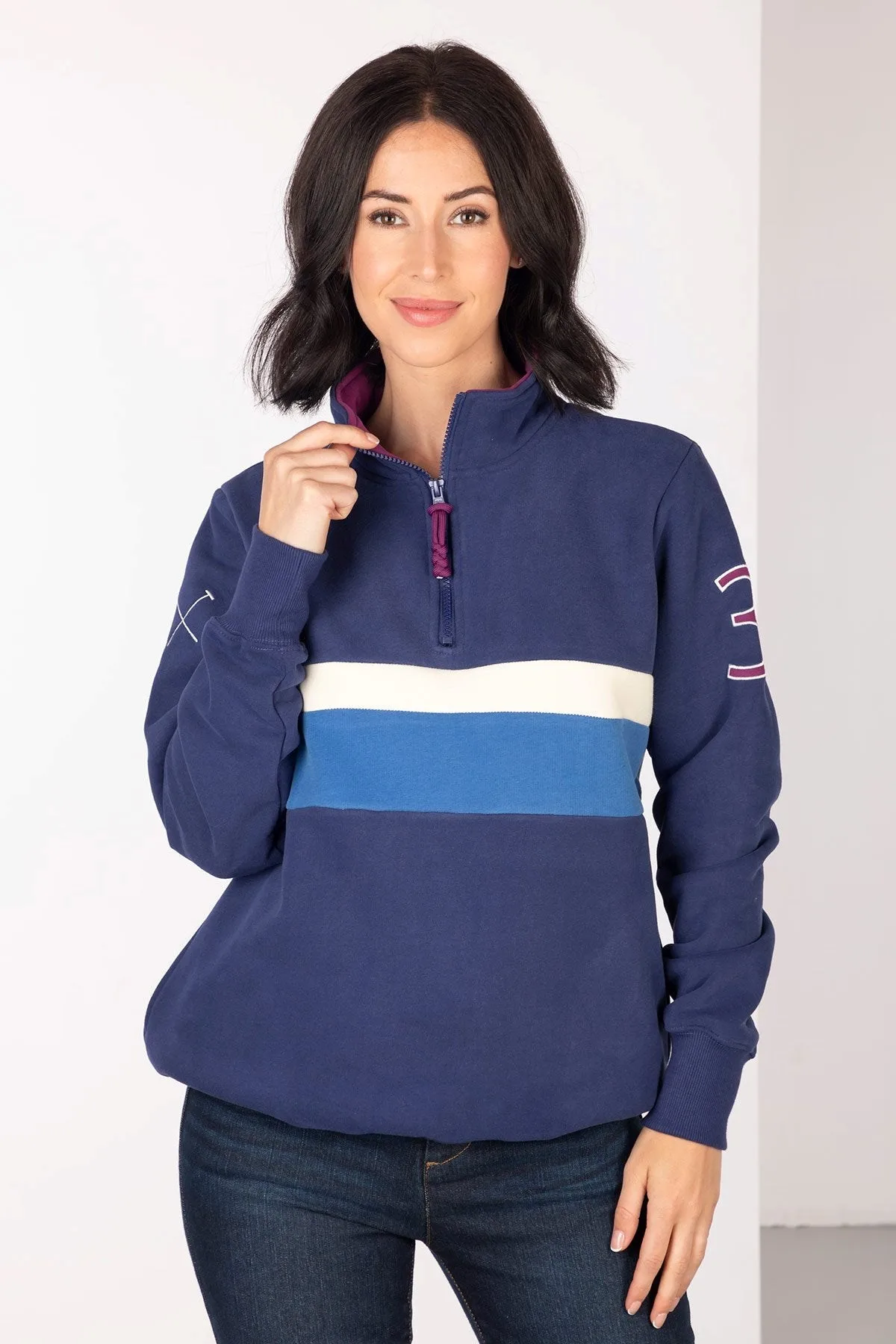 Bramham Womens Stripe Sweatshirt - - Size: 16 - Rydale - FashionsVida