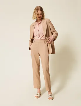 Twinset Pantalon en lin mélangé - TWINSET - FashionsVida
