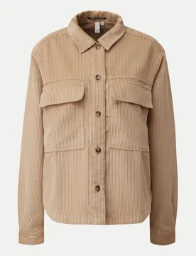 Cord-Bluse mit aufgesetzten Taschen Beige 38 - Q/S designed by - FashionsVida