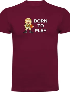 T-shirt à Manches Courtes Born To Play Basketball Dark Red S - Kruskis - FashionsVida