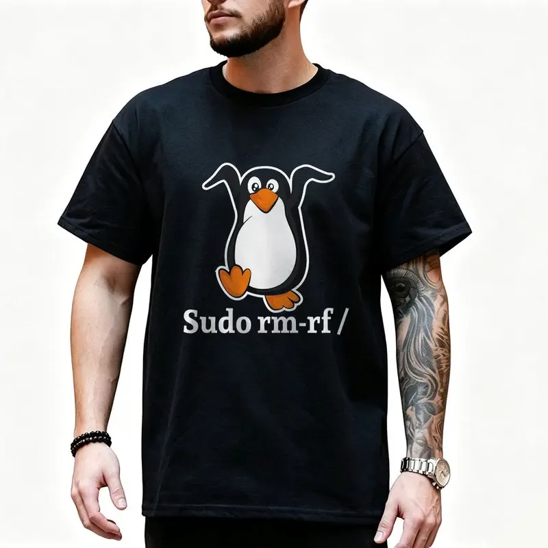 Tux Linux Pinguin Sudo Rm Rf _ Computerfreak Hack Graphic T‑Shirt for Programmer Software Engineers Geek IT Developer Gift Tees - Aliexpress - FashionsVida
