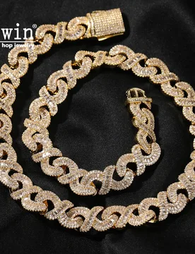 Uwin 12mm Infinity Chain Baguette Cuban Necklace Cubic Zirconia Micropave Charm y2k Jewelry Women Accessories Gifts - Aliexpress - FashionsVida