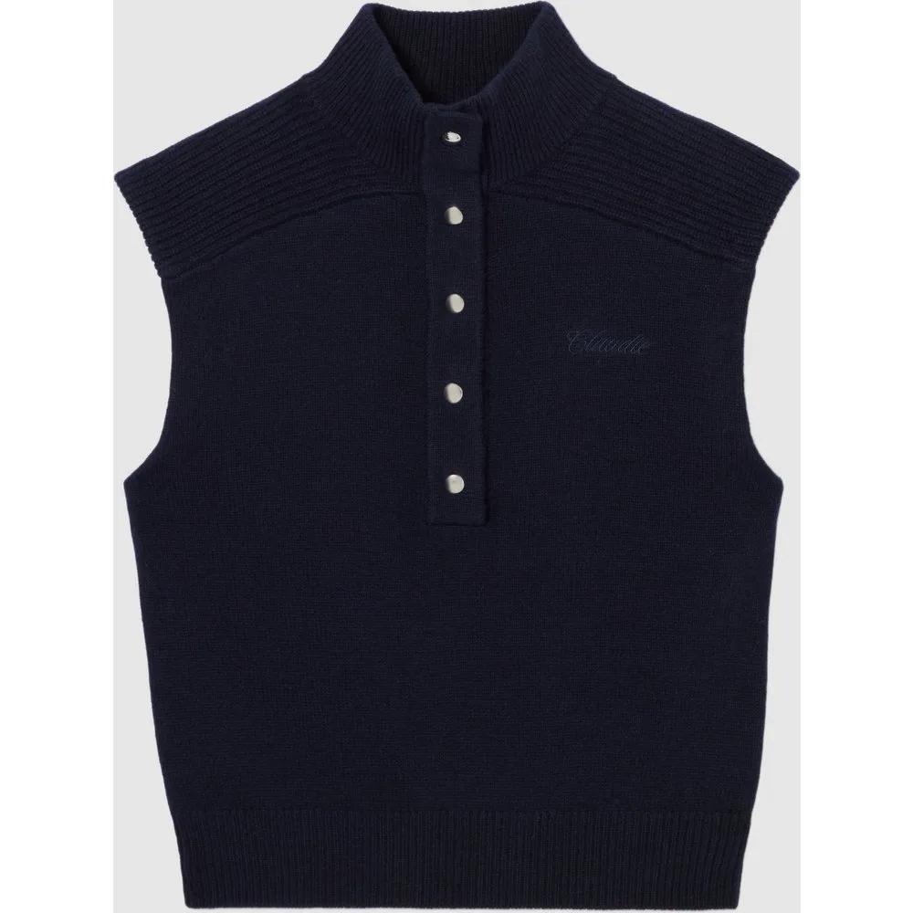 Chaleco de mujer 100% lana de corte holgado - CLAUDIE PIERLOT - FashionsVida