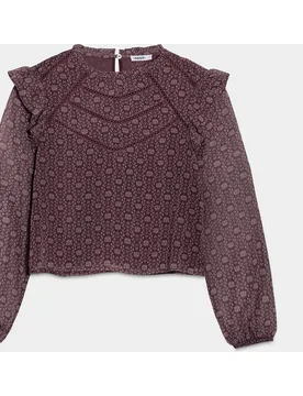 Blusa de manga larga estampada de mujer - Noon - FashionsVida