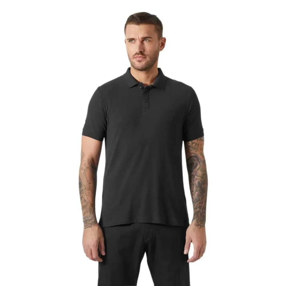 Crewline Short Sleeve Polo Black S Men - Helly Hansen - FashionsVida