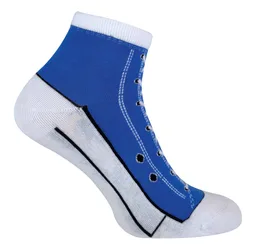 Pairs Unisex Adult Socks That Look Like Shoes - Blue Cotton - Size 4-6.5 (Uk Shoe)