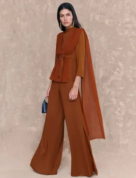 Pantalón ancho de mujer con corte pata de elefante - MIPHAI - FashionsVida