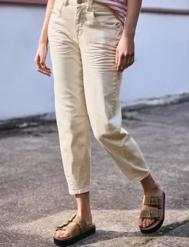Street One Barrel Leg Jeans im Loose Fit female Beige - Street One Studio - FashionsVida