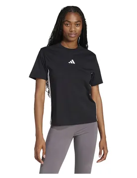 T-shirt à Manches Courtes Essentials 3 Stripes Cotton Black / White 2 M - Adidas - FashionsVida