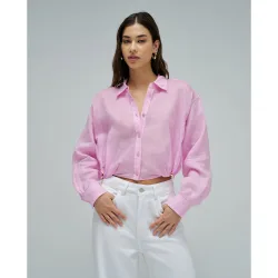 Camisa cropped loose fit de mujer