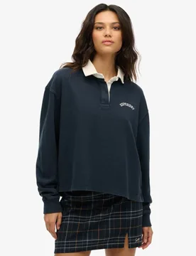 Superdry Women's Athletic Essentials Grafik-rugbyshirt Marineblau - Größe: 42 - 54.99 - FashionsVida