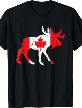 Canadian Flag Maple Leaf Moose T-Shirt 100% Cotton O-Neck Short Sleeve Summer Casual Mens T-shirt Streetwear - Aliexpress - FashionsVida