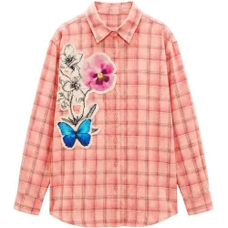 Camisa de mujer cuadros flores
