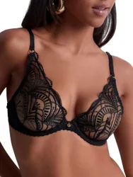 Womens Vibes Triangle Plunge Bra - Black Polyamide - Size 30f