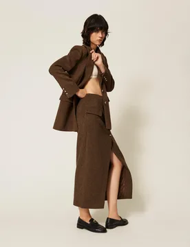 Jupe longue en panne de velours - TWINSET - FashionsVida