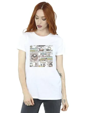 Women's Chip ´n Dale Comic Cotton Boyfriend T-Shirt in White Size: 4XL - White - Size: 4XL - Disney - FashionsVida