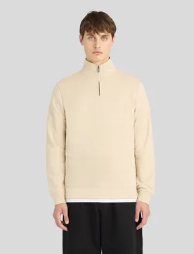 Men's Superfine Cotton 1/4 Zip Sweatshirt Mask Grey - Lyle & Scott - FashionsVida