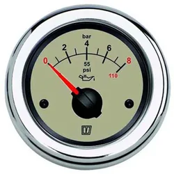 Oil Pressure Gauge 12-24v Beige 52 mm unisex