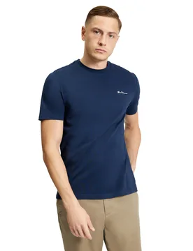 Mens Signature T-Shirt (Dark Navy) - Size Medium - Ben sherman - FashionsVida