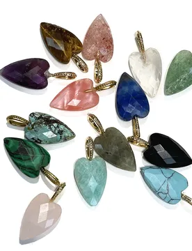 Pcs Exquisite Heart-Shaped Pendant 12x30mm Natural Stone Crystal Charms for Jewelry Making DIY Necklaces Earrings Accessories - Aliexpress - FashionsVida