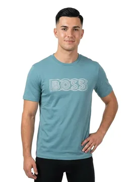 Maglietta A Maniche Corte Thompson 21 10273728 01 Light / Pastel Blue S - BOSS - FashionsVida