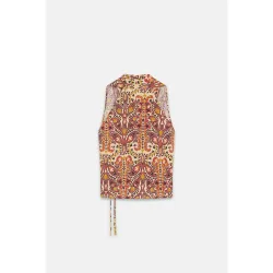 Top de mujer de lino estampado