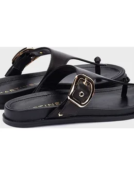 Sandalias planas de mujer de piel con hebilla - Martinelli - FashionsVida