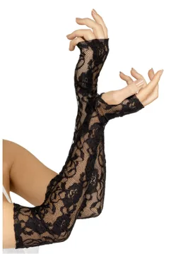 Gothic Spitzen-Armstulpen schwarz - RUBIES NL - FashionsVida