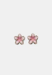 Emaille-Blumenohrringe Pastellrosa OS