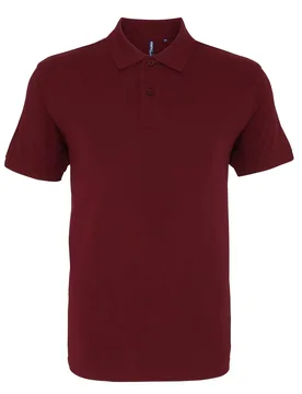 Mens Plain Short Sleeve Polo Shirt (Burgundy) Cotton - Size Large - Asquith & Fox - FashionsVida