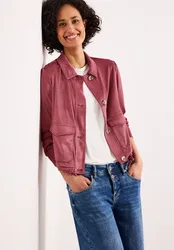 Jacke aus Velours mit Knopfleiste female Rosa
