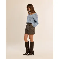 Jersey de mujer de manga larga cuello en v