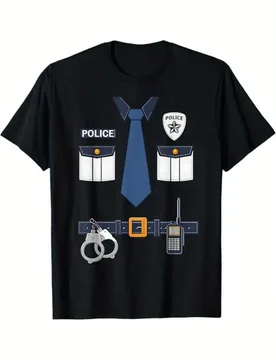 Men's Police Officer Costume T-Shirt Badgestyle Tee with BadgeHandcuffs Radio GraphicsComfortable Regular Fit Short - Aliexpress - FashionsVida