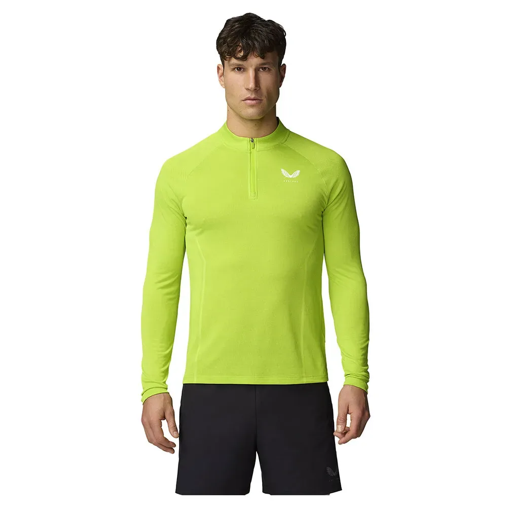 Sweat à Demi-zip Cmd30842 Acid Lime / White Reflective M - Castore - FashionsVida