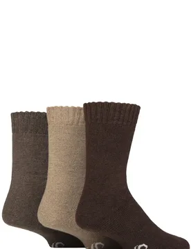 Mens 3 Pair Wool Blend Thermal Socks Black / Sand / Earth 6-11 - Assorted - Size: 6-11 Mens - SockShop - FashionsVida