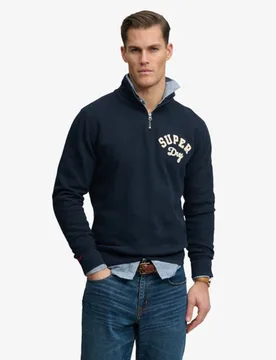 Superdry Herren Vintage Athletic Reißverschluss-pullover Navy - Größe: M - 89.99 - FashionsVida
