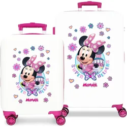 Juego de maletas (cabina y mediana) minnie happy helpers rígidas 91l en