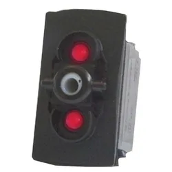 Button On-off-on Switch Red (24V DC) Double Pole unisex