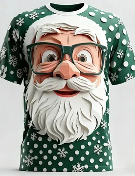 Fun Santa Claus 3D Print Sporty Men T-shirt Casual Loose Street Christmas Party Harajuku Cartoon Cute Short-sleeve Clothing Top - Aliexpress - FashionsVida