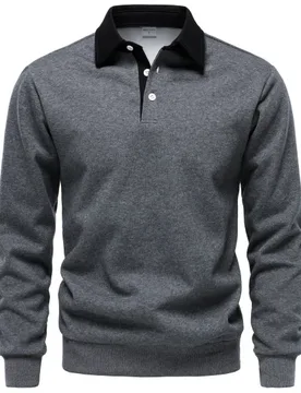 Men's Sweater 2026 New Spring and Summer POLO Shirt Lapel Versatile Long-sleeved Top Men's Simple and Casual - Aliexpress - FashionsVida