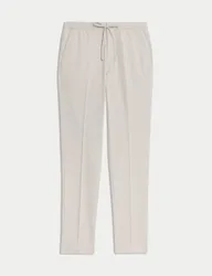 Tapered Fit Elasticated Trousers Light Grey male