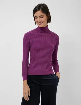 Jersey de mujer cuello subido ochos y espiga - Roberto Verino - FashionsVida