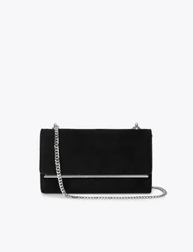 Faux Suede Cross Body Bag Black female - Kurt geiger - FashionsVida