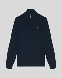Men's Cotton Merino 1/4 Zip Jumper in Dark Navy